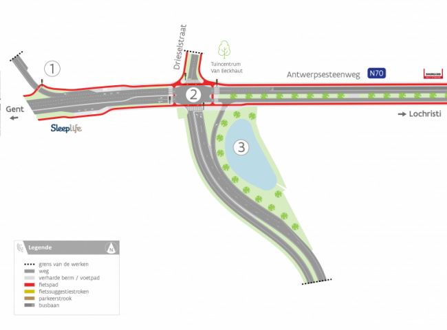 Aanpassingen van Drieselstraat tot grens met Lochristi