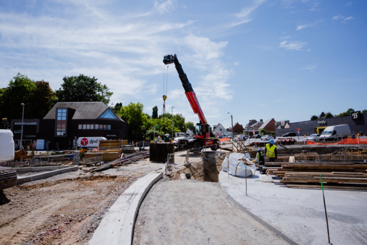 Werken aan N48 in Brakel